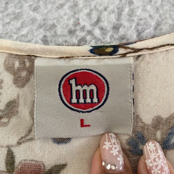 HM Women Dress Crewneck Long Sleeve Floral Print   Bohemian - Picture 4 of 16